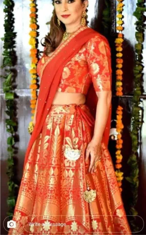 Banarasi Handloom Katan Silk Lehenga