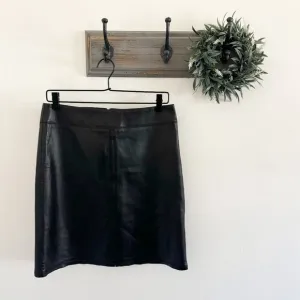 BCBCMaxAzria Black Vintage Leather Skirt 6