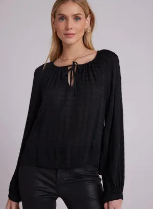 Bella Dahl Shirred Raglan Tie Front Blouse