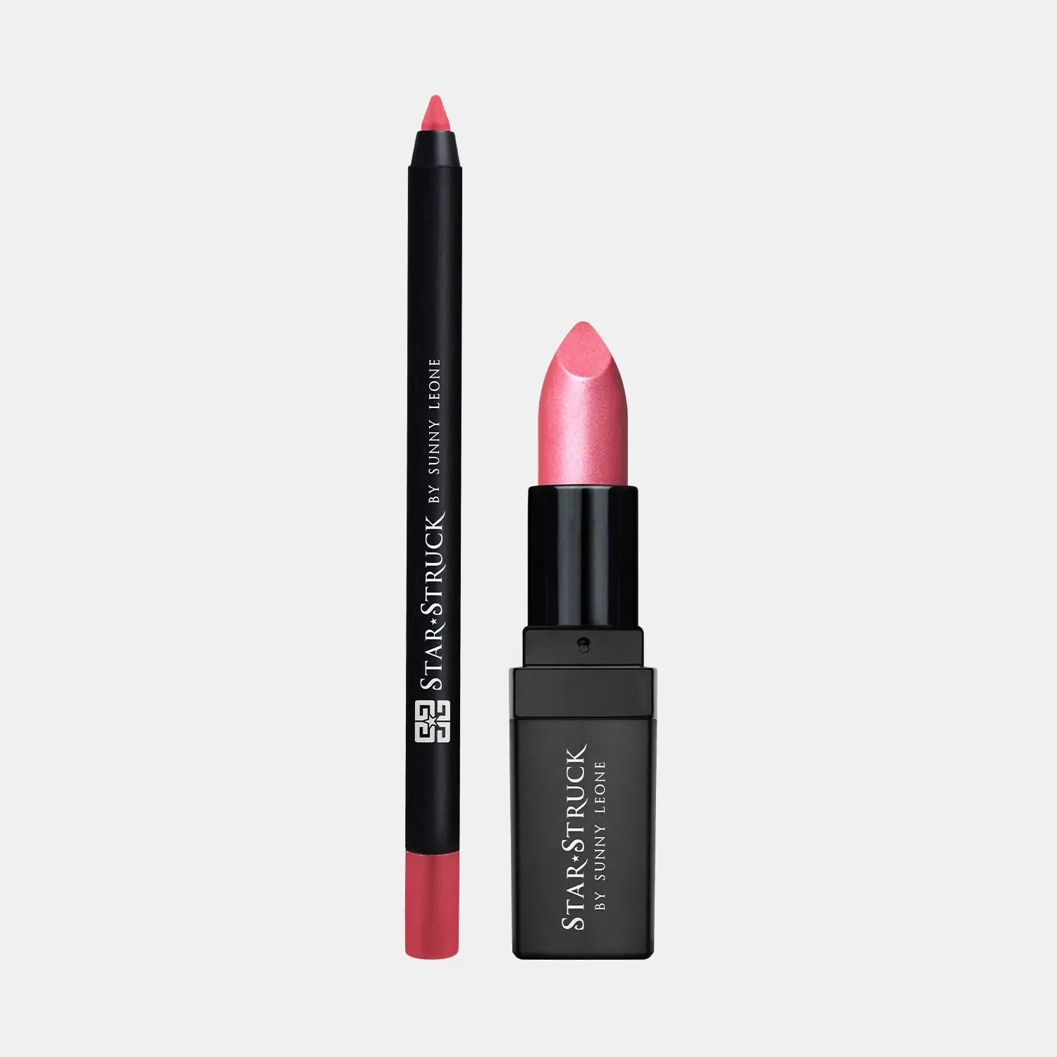 Berry Glimmer - 2Pcs Lip Kit, Lipstick & Lipliner Kit - Shimmer Pink