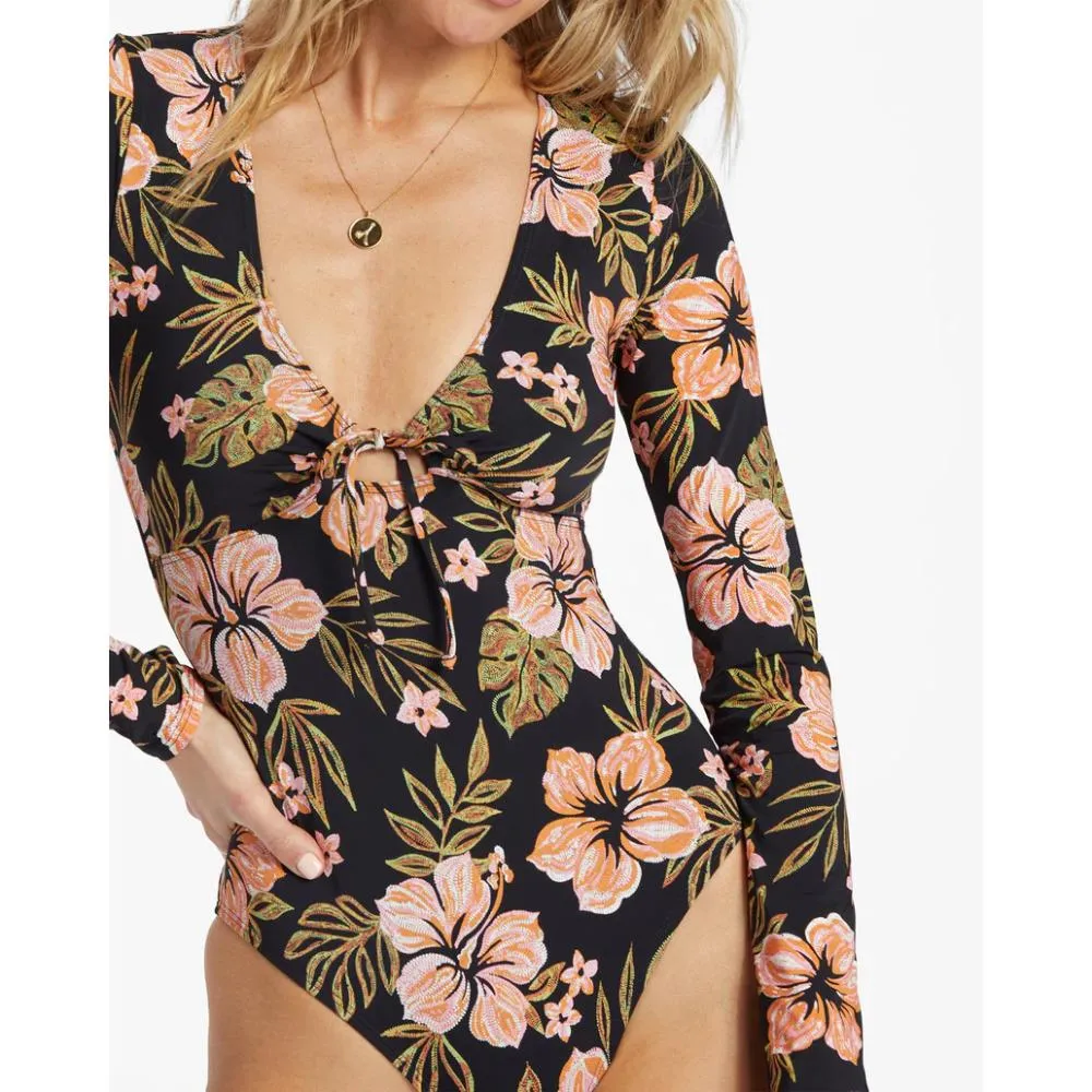 BILLABONG HOOKED ON TROPICS SURF SUIT BLACK PEBBLE