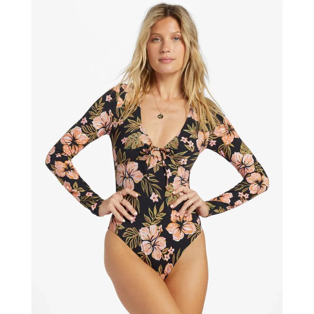 BILLABONG HOOKED ON TROPICS SURF SUIT BLACK PEBBLE