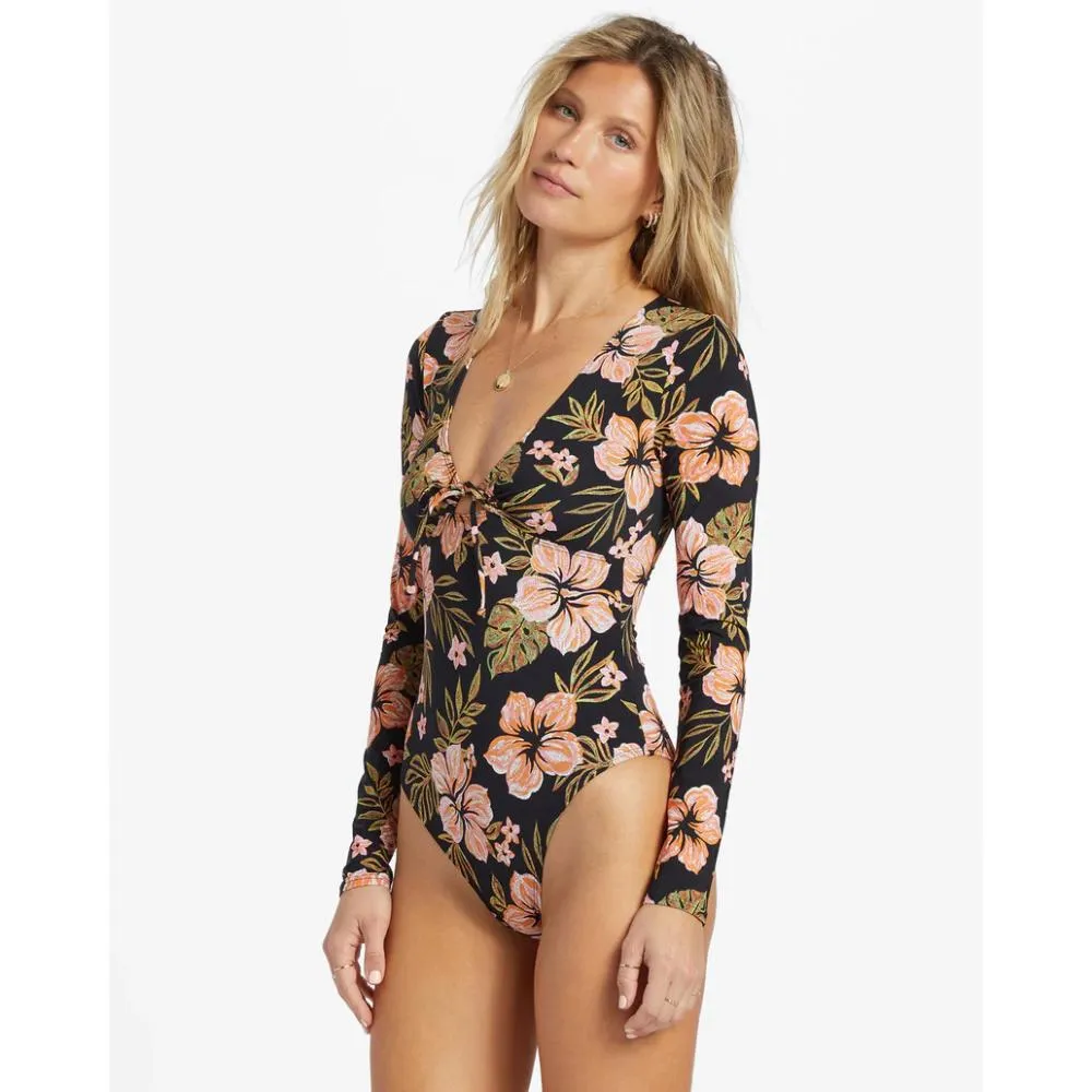 BILLABONG HOOKED ON TROPICS SURF SUIT BLACK PEBBLE