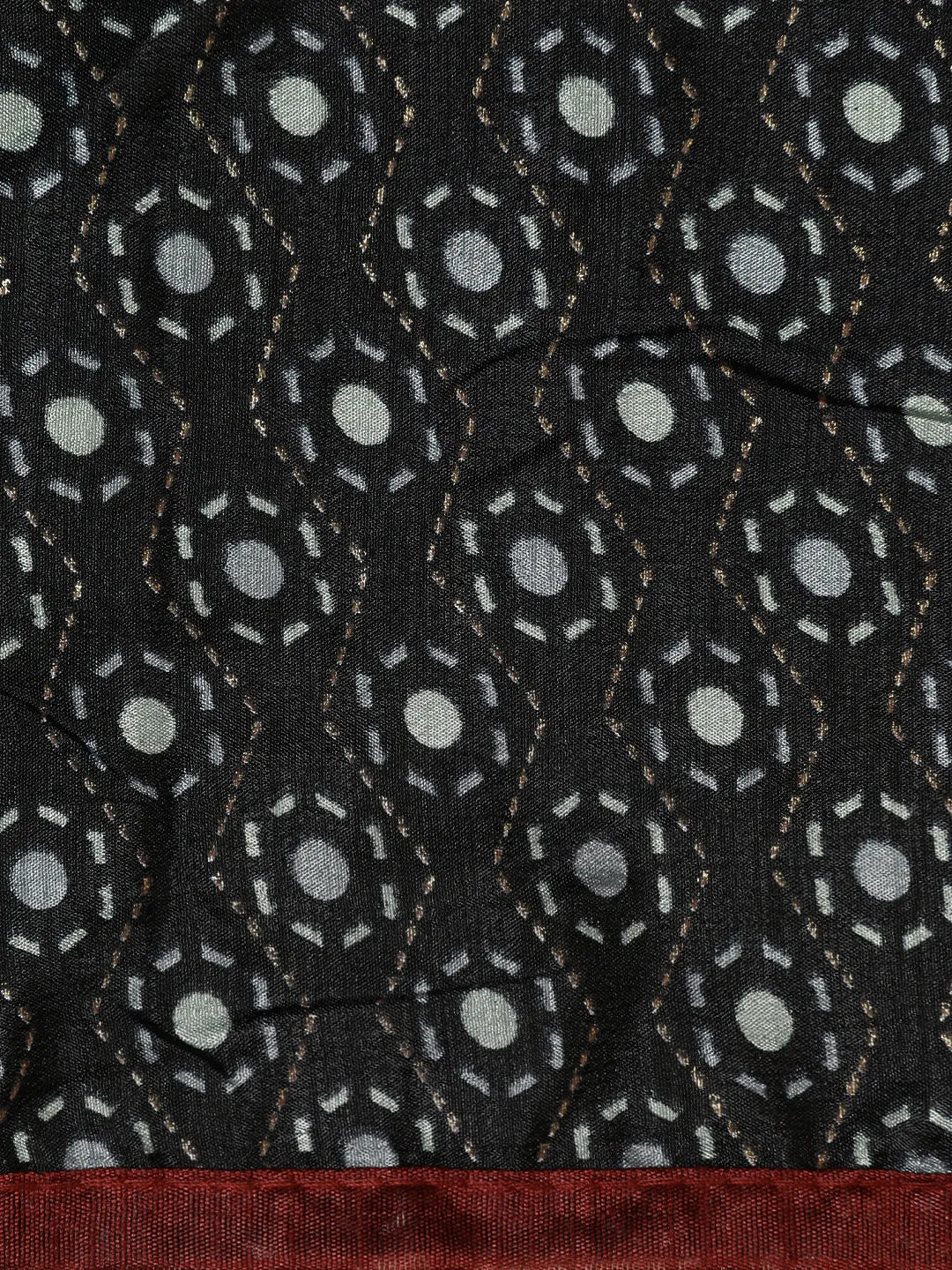 Black Art Silk Foil Printed Daily Wear Saree
