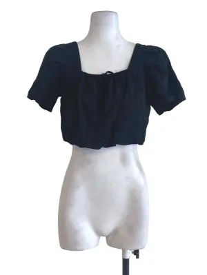 Black Balloon Crop Top TCL