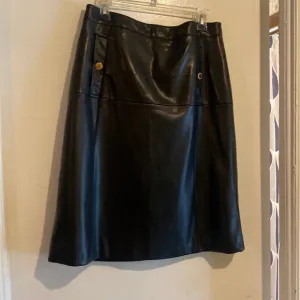 Black faux leather skirt