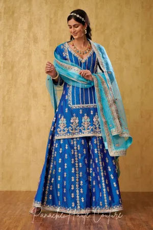 Blue Color Wedding Sharara Set DAIMA