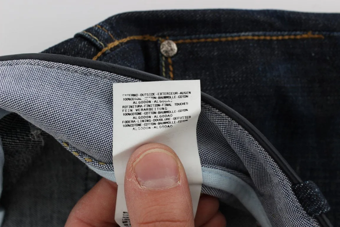 Blue Wash Cotton Denim Slim Fit Jeans