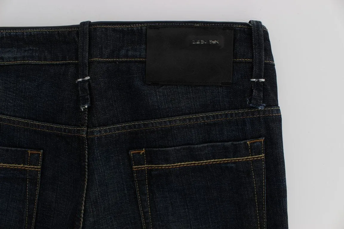Blue Wash Cotton Denim Slim Fit Jeans