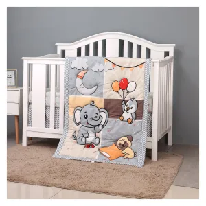 Boobeyeh 5-Piece elephant nursery crib bedding set for babies