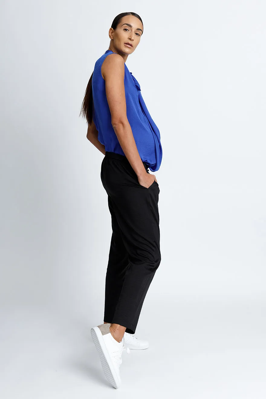 Bow Tie Work Blouse - Cobalt