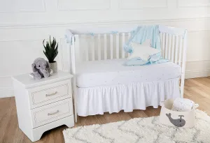 Brand new Ruffled Crib Skirt For 28" X 52" Standard Size Crib By American Baby Company, white