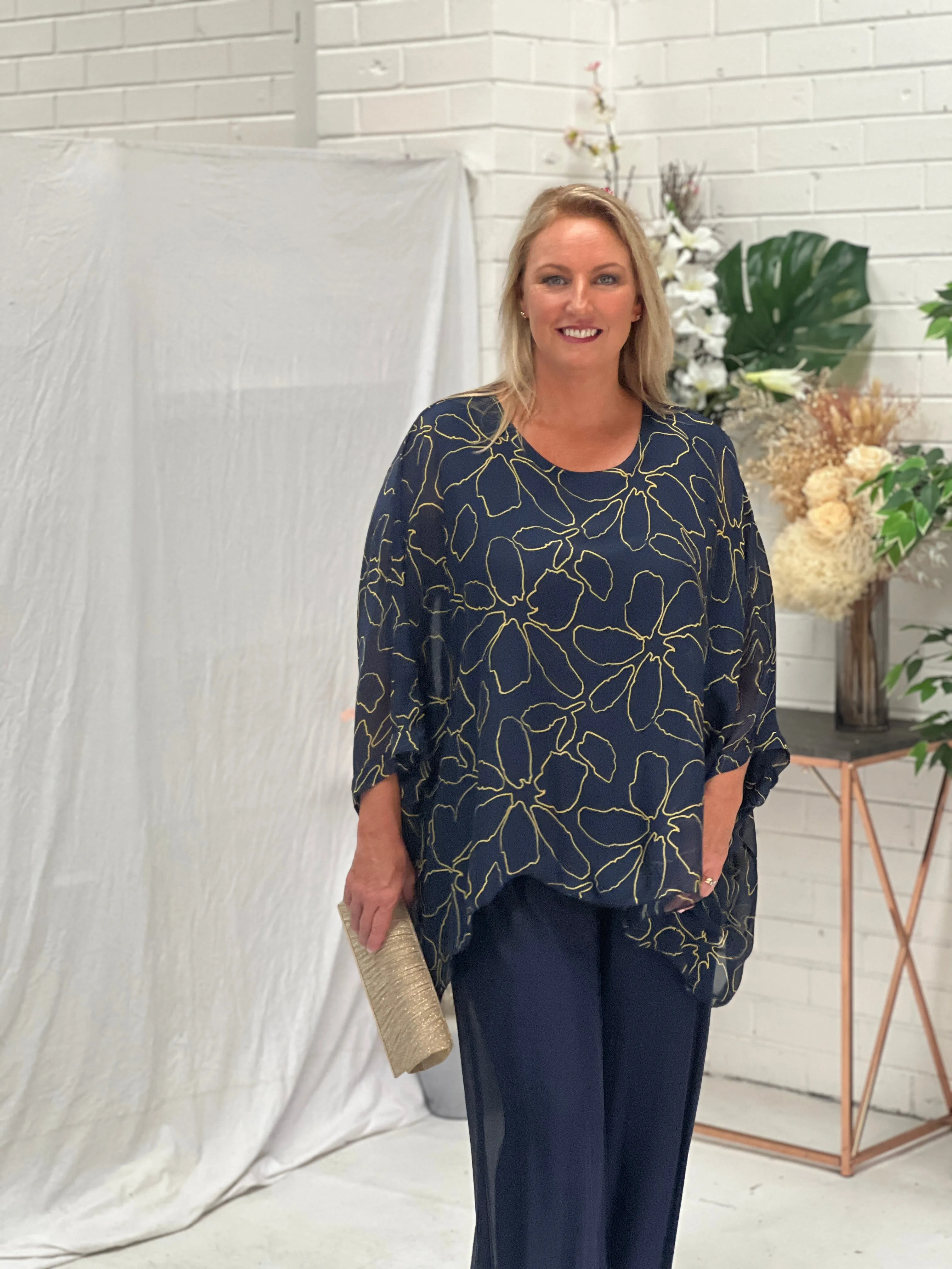 Brax Deep Blue Silk Top
