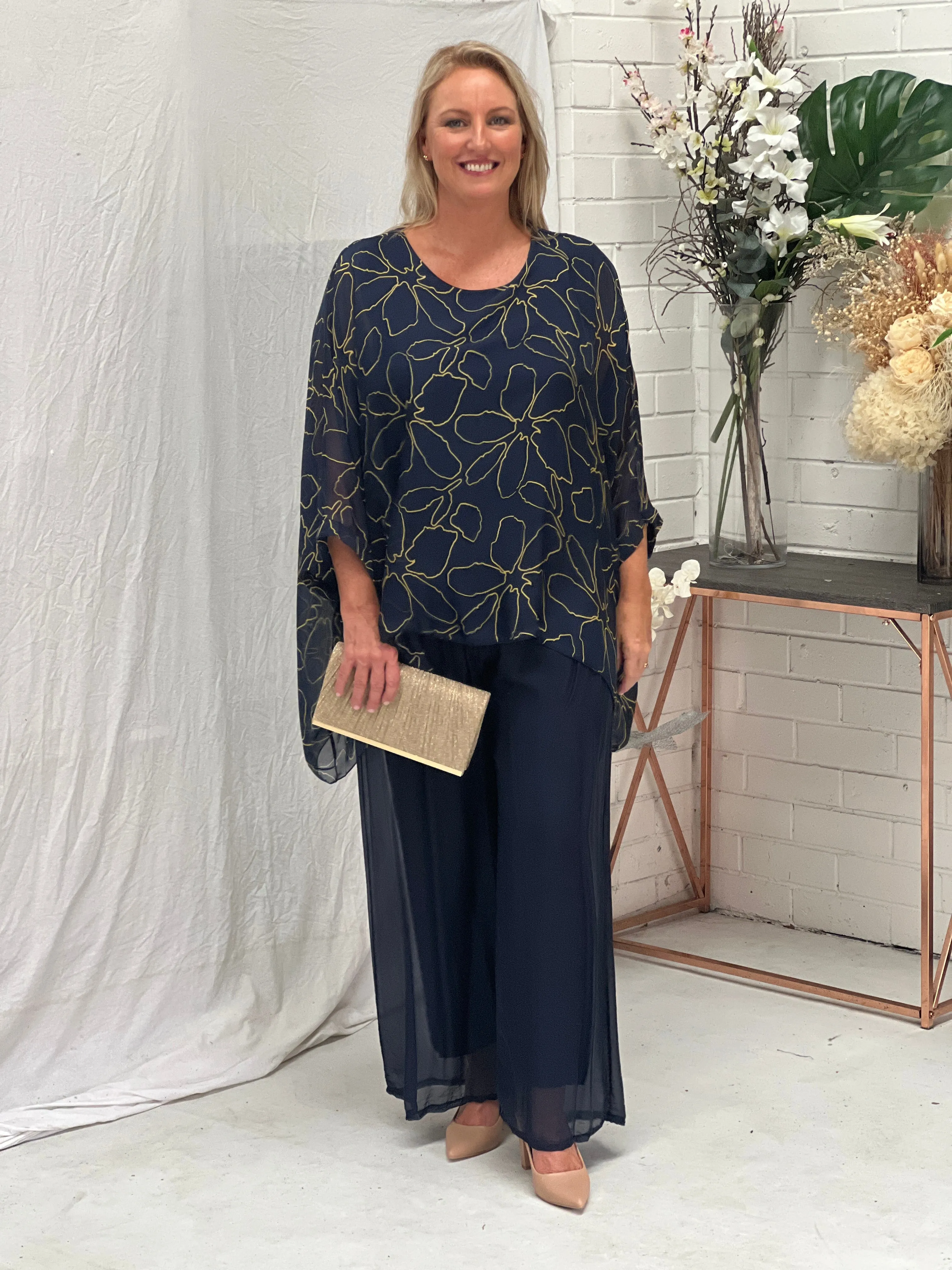 Brax Deep Blue Silk Top