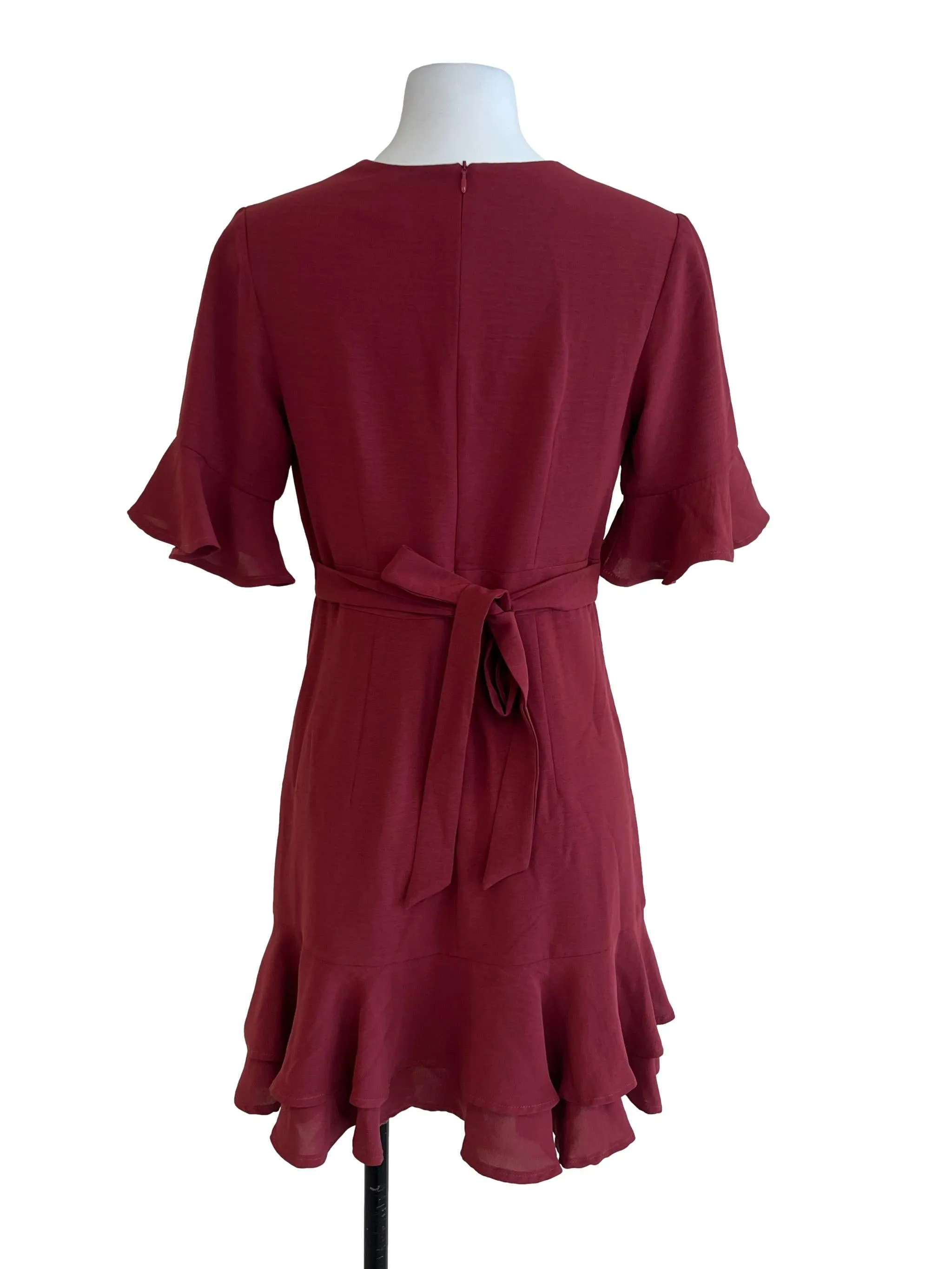 Brick Red Ruffle Dress