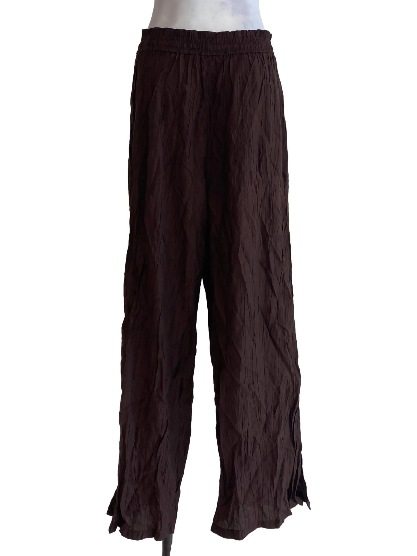 Brown Pleated Pants