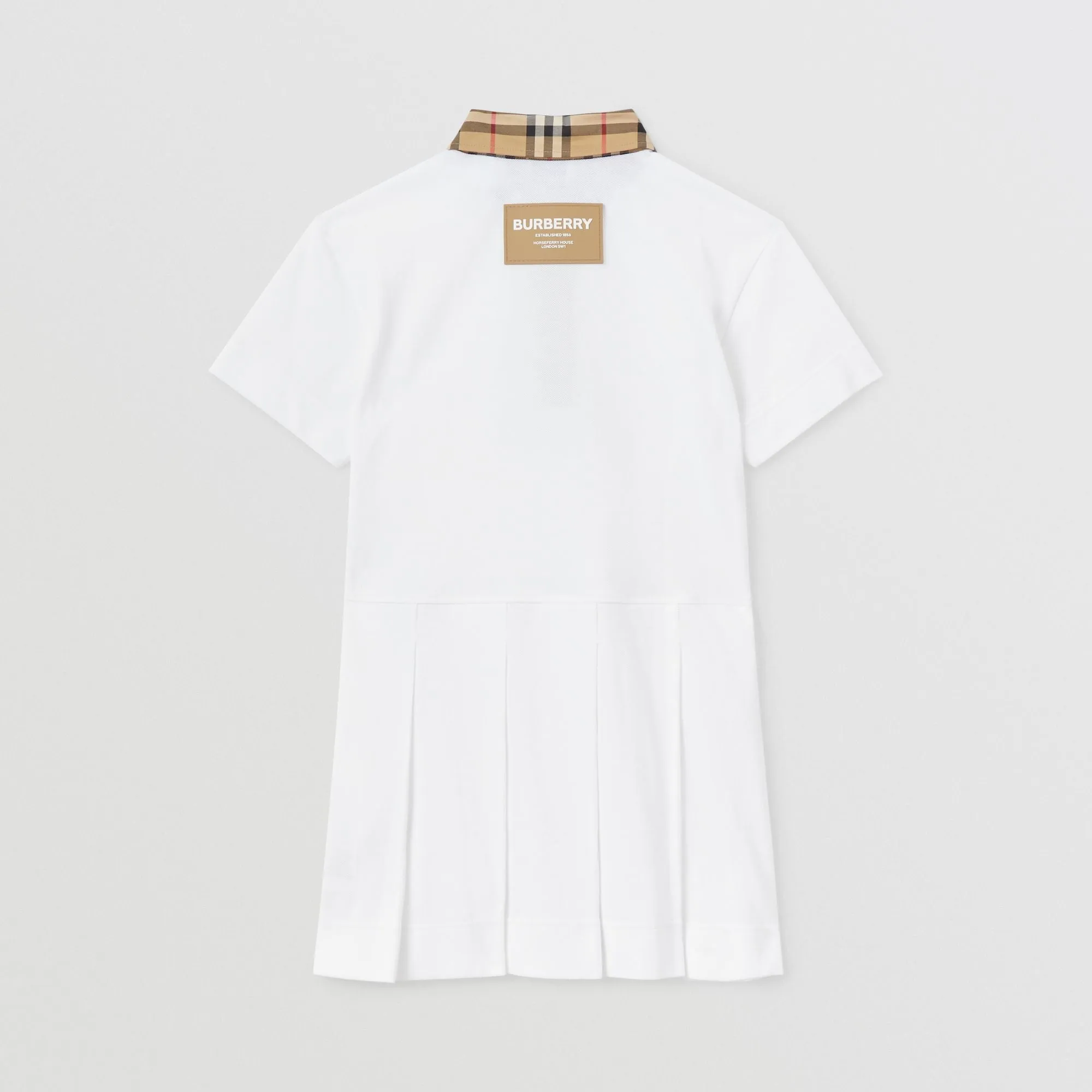 Burberry Check Trim Piqué Polo Shirt Dress