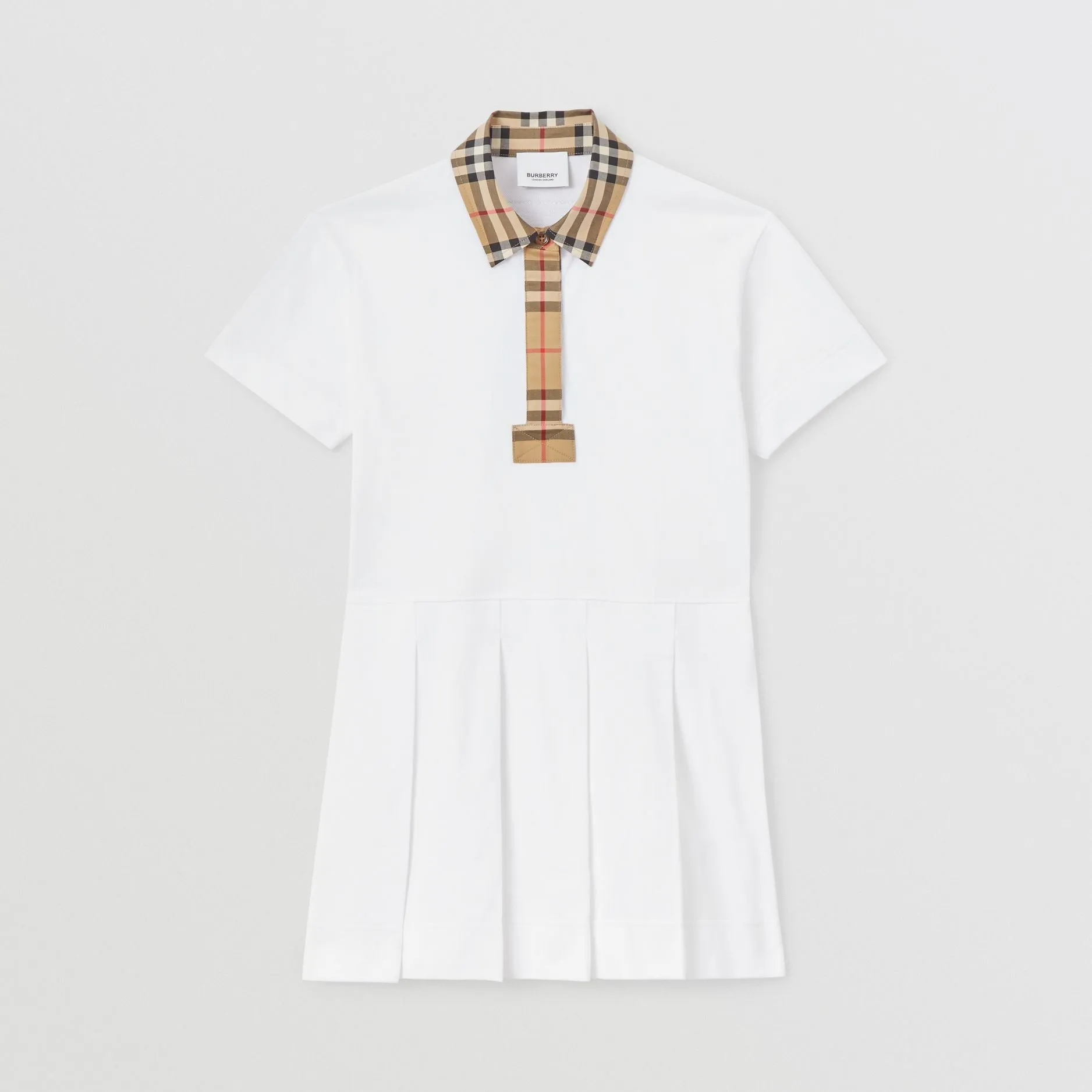 Burberry Check Trim Piqué Polo Shirt Dress
