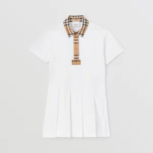 Burberry Check Trim Piqué Polo Shirt Dress