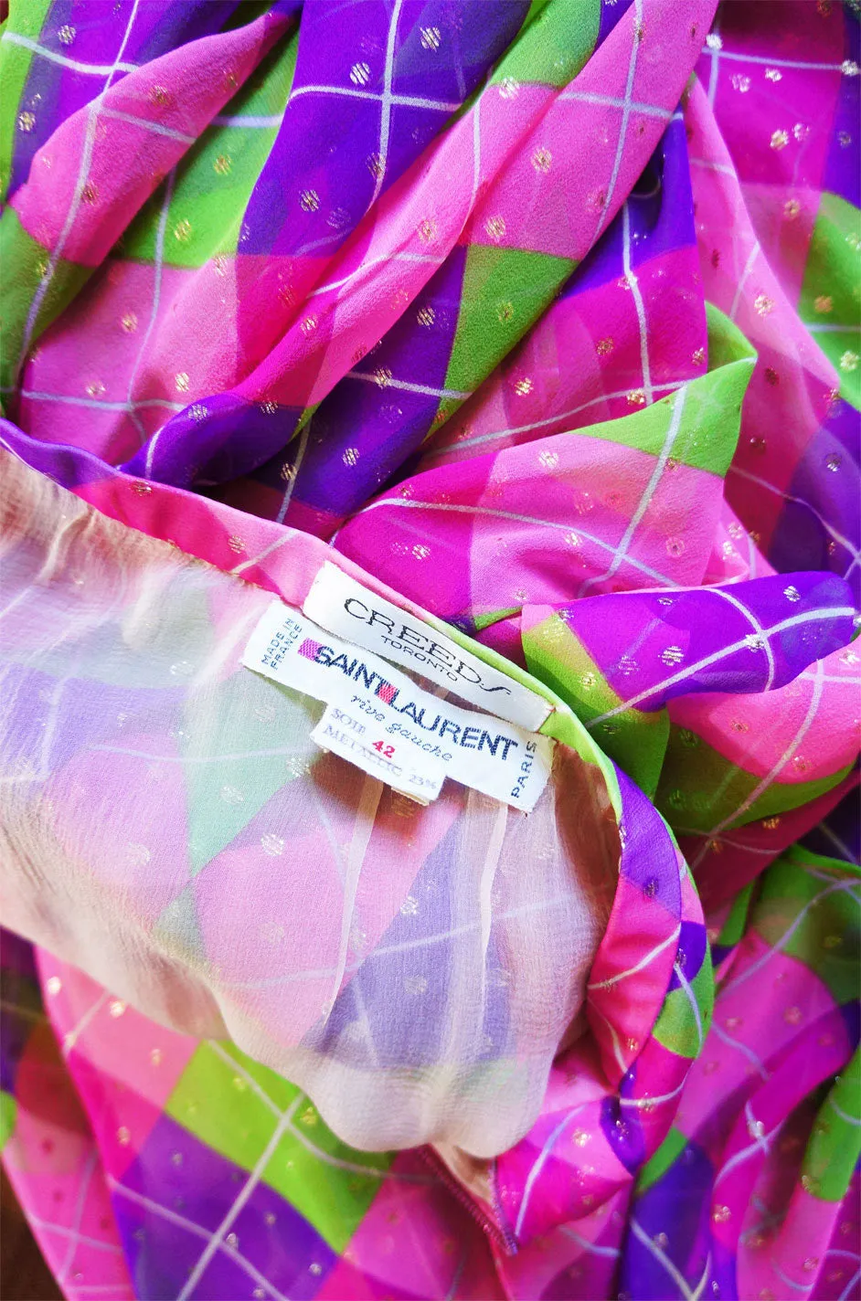 c1979 Yves Saint Laurent Harlequin Set