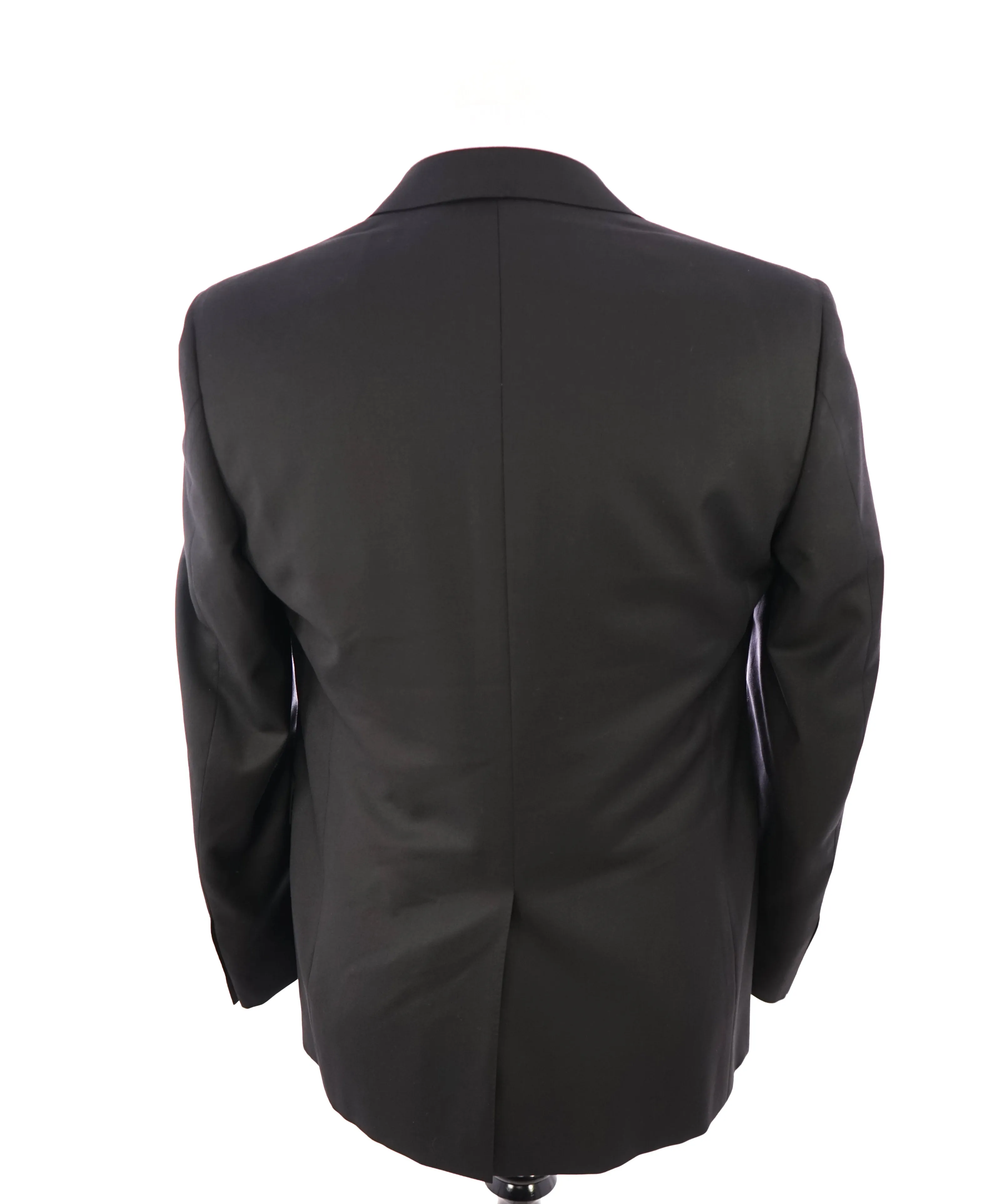 CANALI - Jet Black Peak Lapel Premium Wool Suit - 40R