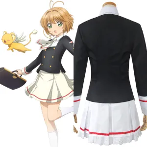 Cardcaptor Sakura Kinomoto Sakura Cosplay Costume Sailor Suit Uniform Skirt Outfits Halloween Carnival Party Suit