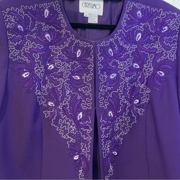 Carissmo Beaded Embroidered 3 piece formal Purple skirt suit