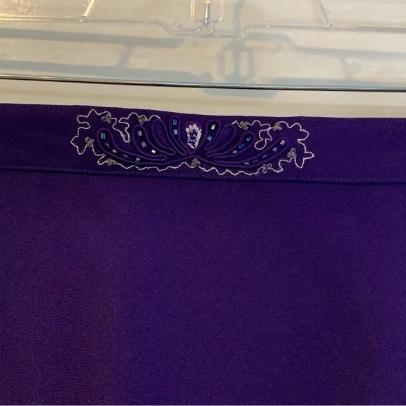 Carissmo Beaded Embroidered 3 piece formal Purple skirt suit