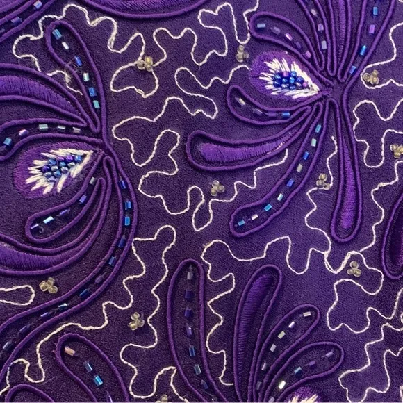 Carissmo Beaded Embroidered 3 piece formal Purple skirt suit