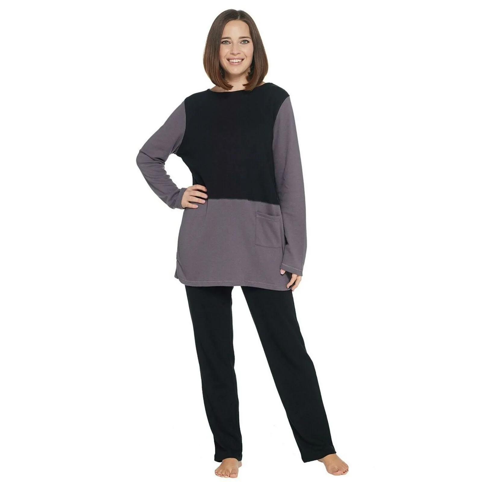 Carole Hochman Women's Extra Brushed Interlock Tunic & Slim Pants Set