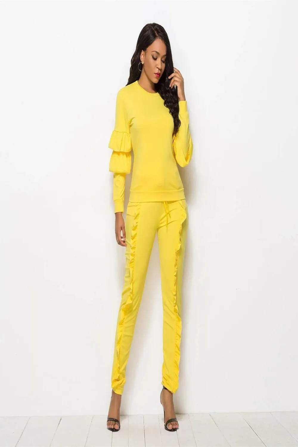 Cascade Ruffle Sleeve and Pants Set