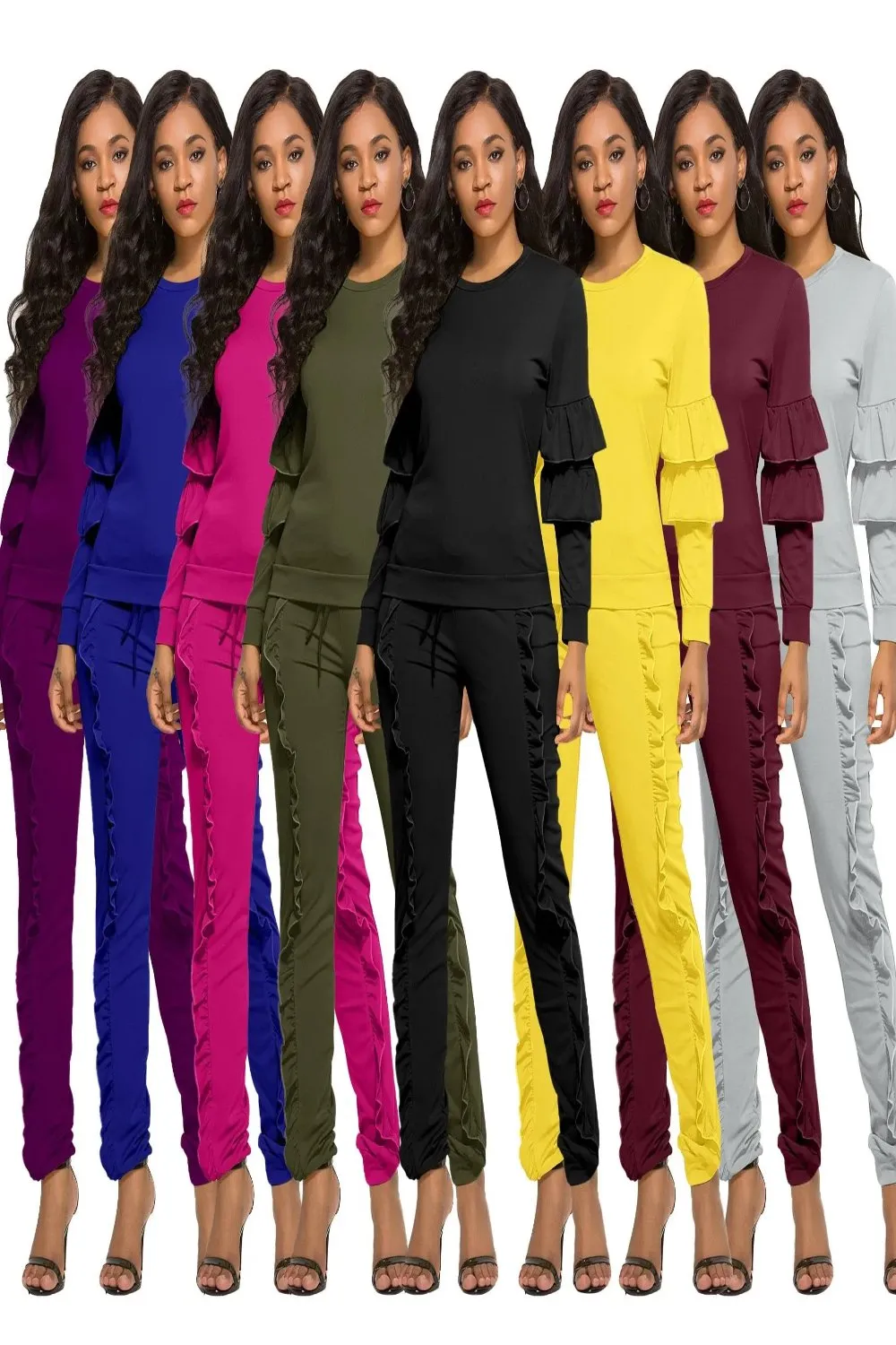 Cascade Ruffle Sleeve and Pants Set