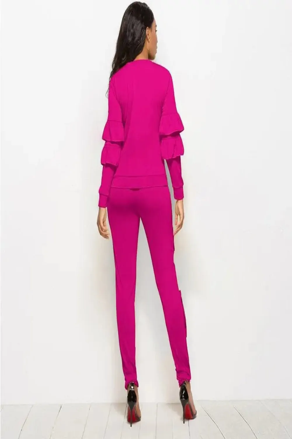 Cascade Ruffle Sleeve and Pants Set