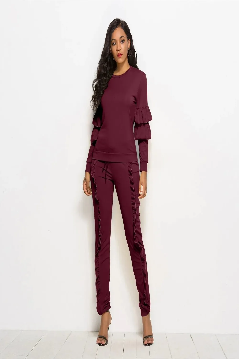 Cascade Ruffle Sleeve and Pants Set