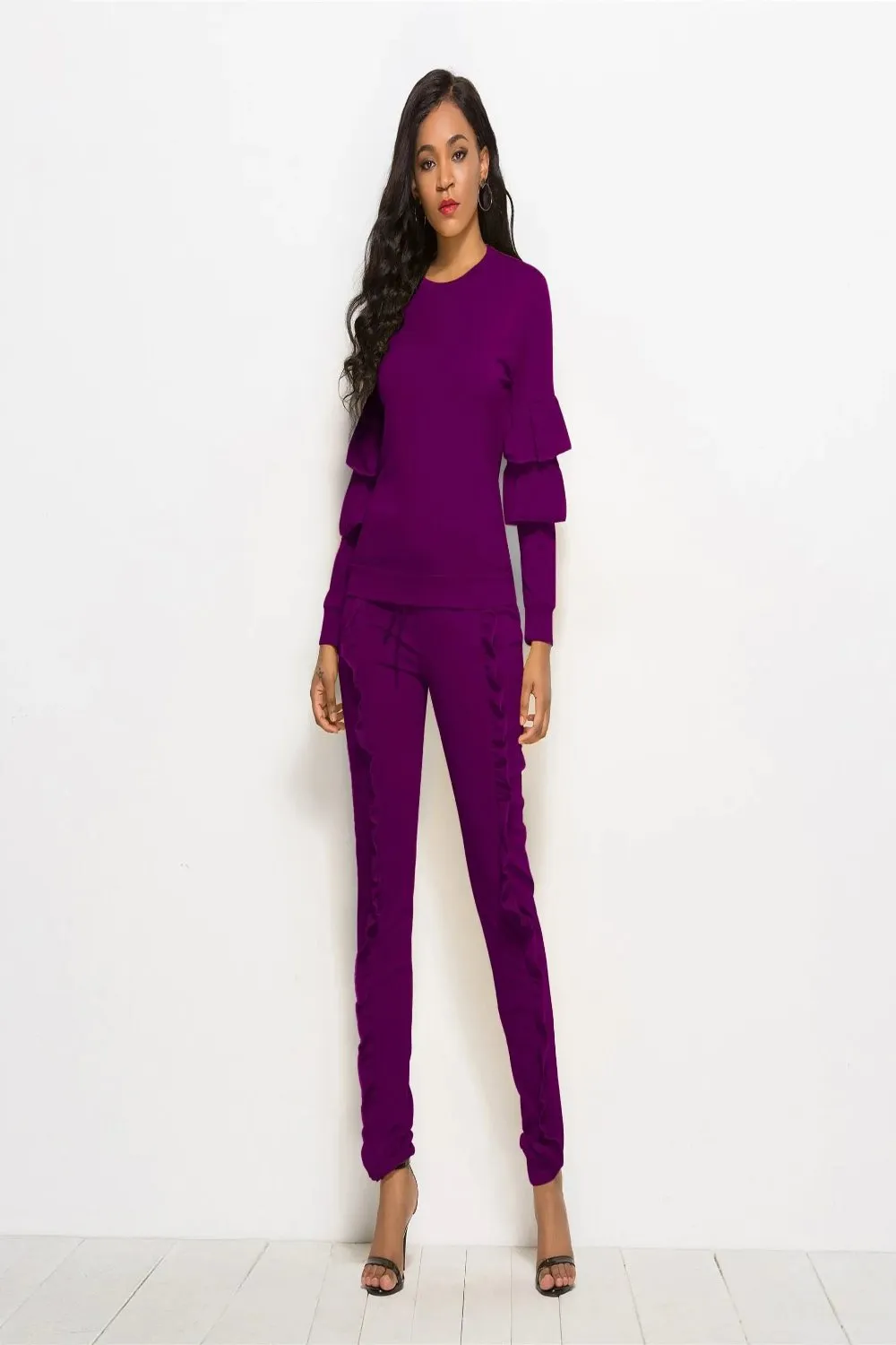 Cascade Ruffle Sleeve and Pants Set