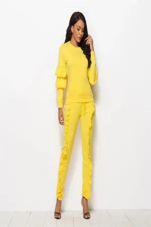 Cascade Ruffle Sleeve and Pants Set