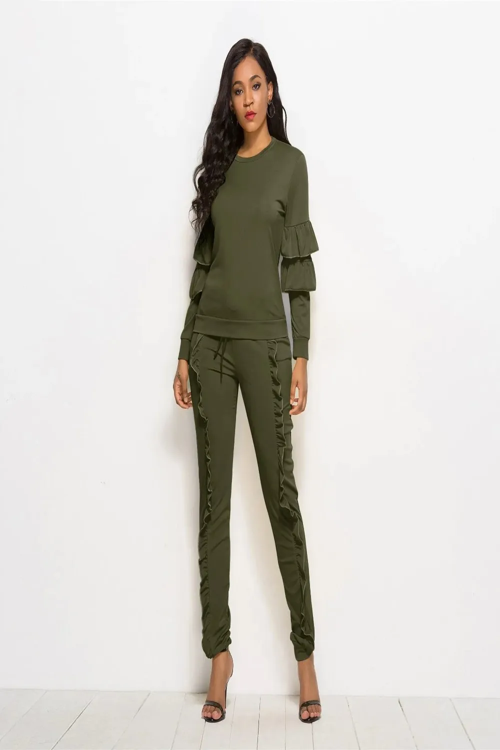 Cascade Ruffle Sleeve and Pants Set