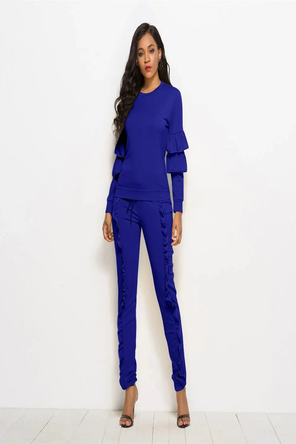 Cascade Ruffle Sleeve and Pants Set