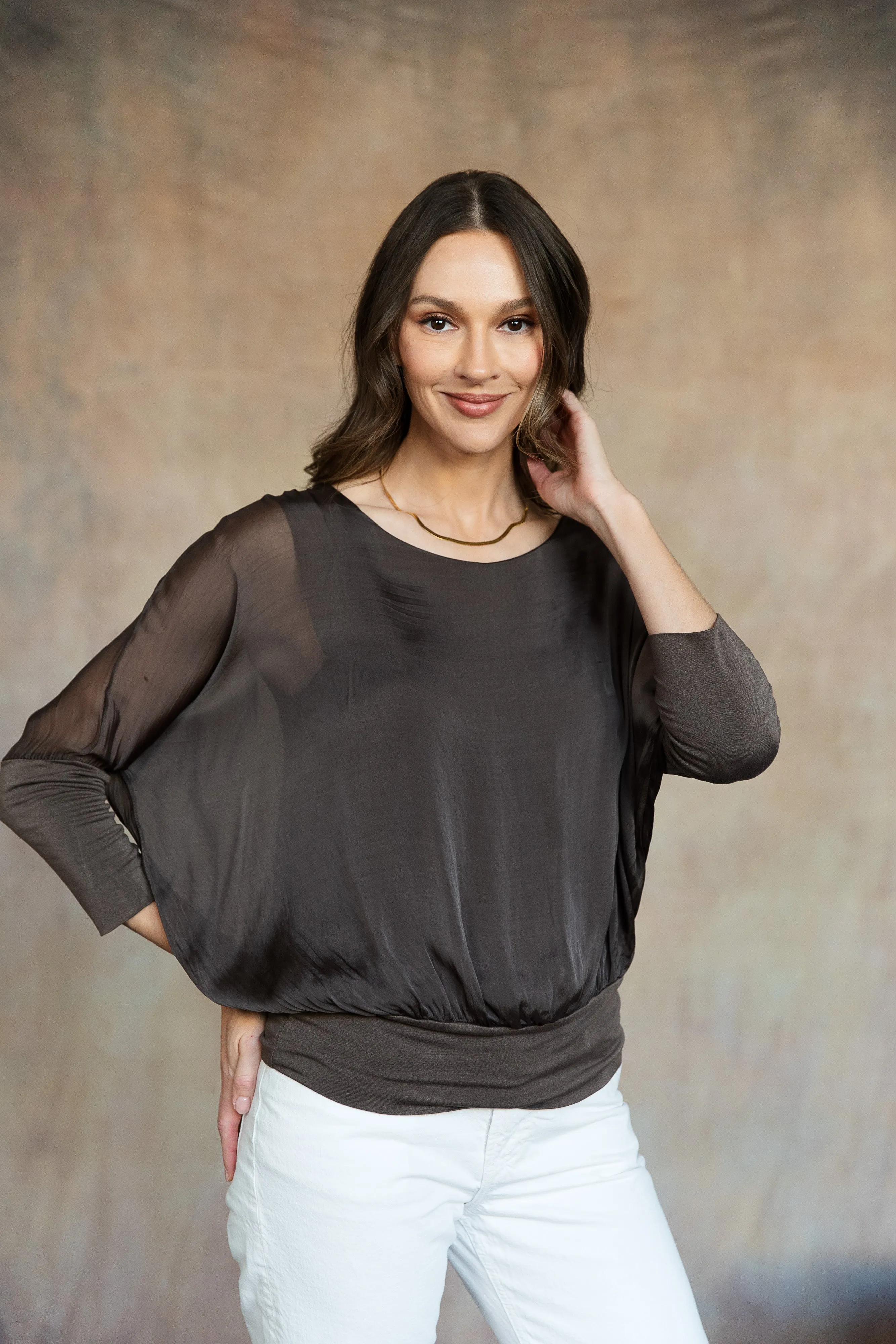 Cassandra Silk Top (Espresso)
