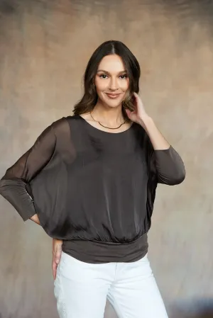 Cassandra Silk Top (Espresso)