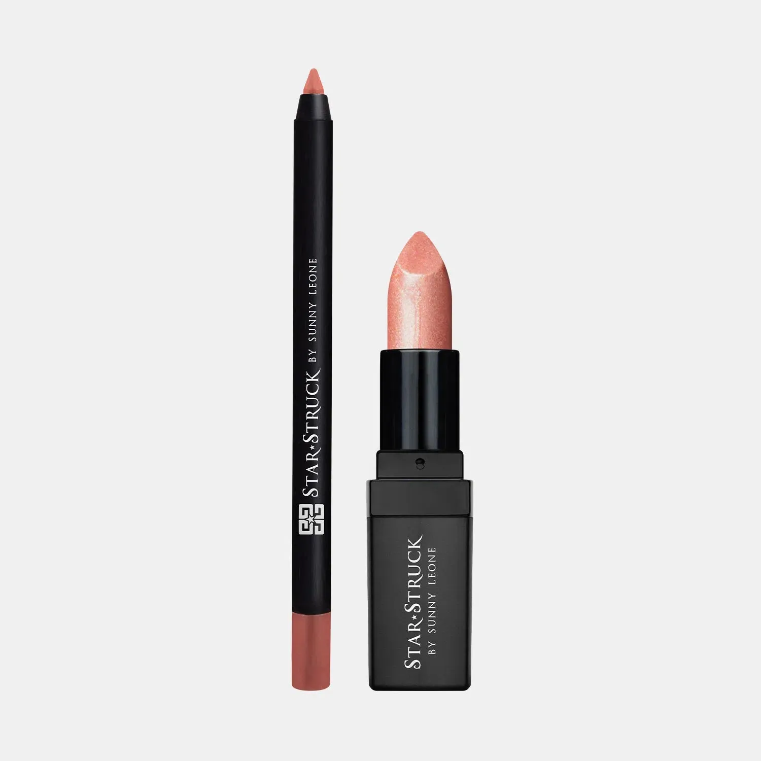Champagne Sparkle - 2Pcs Lip Kit, Lipstick & Lipliner Kit - Shimmer Nude