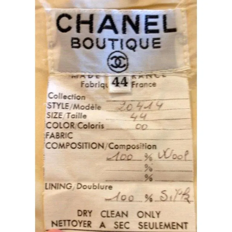 CHANEL 1980s 2 pc Cream Wool Skirt Set | Size 44