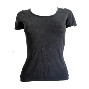 Chanel Black Logo Knit Top