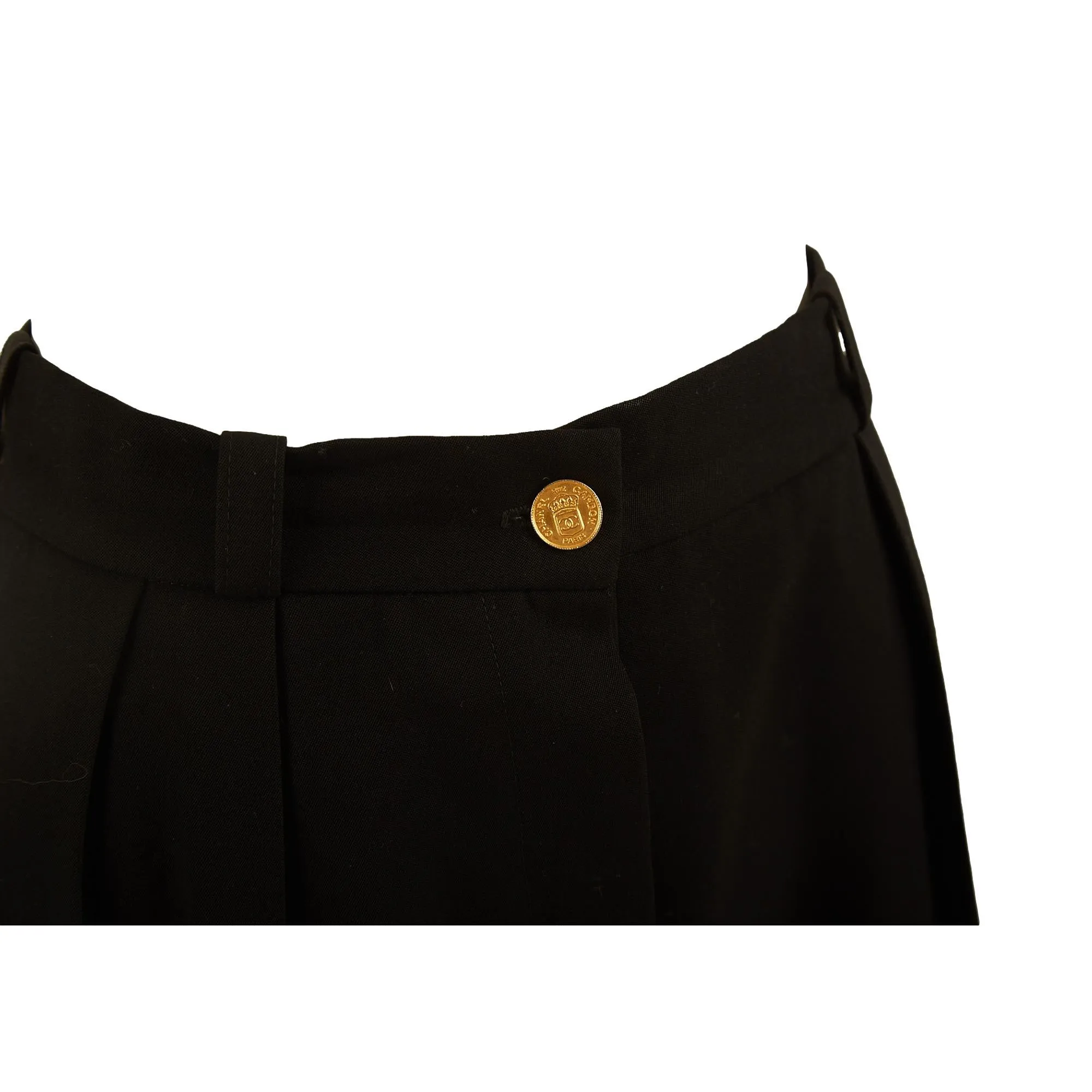 Chanel Black Pleated Pants