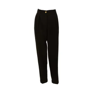 Chanel Black Pleated Pants