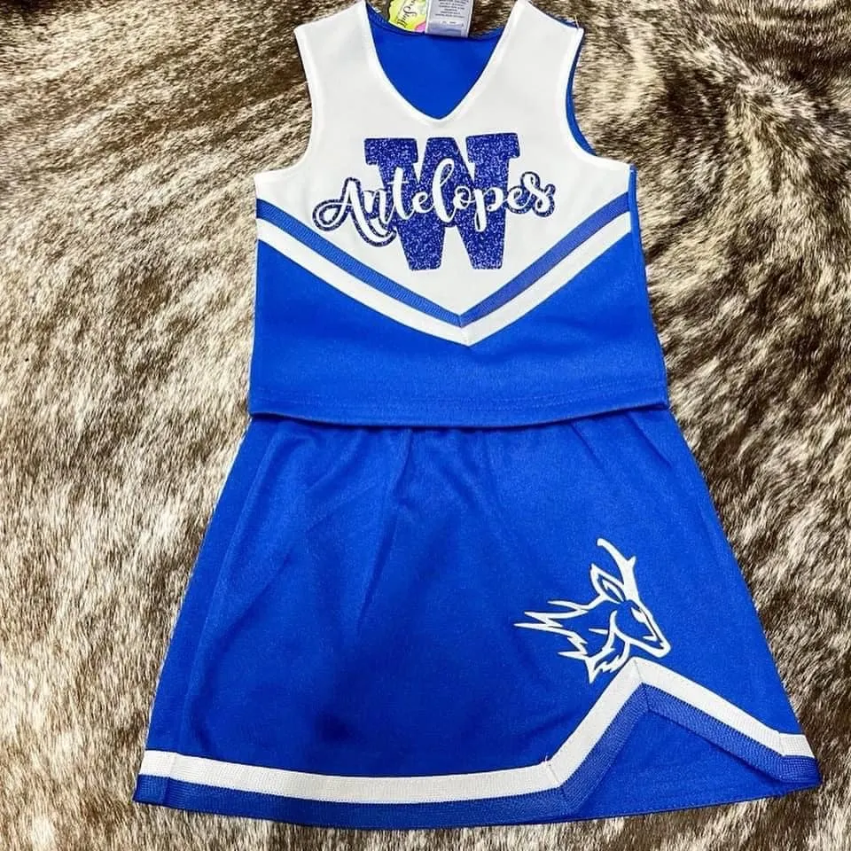 Cheer Skirt Straight Blue & White