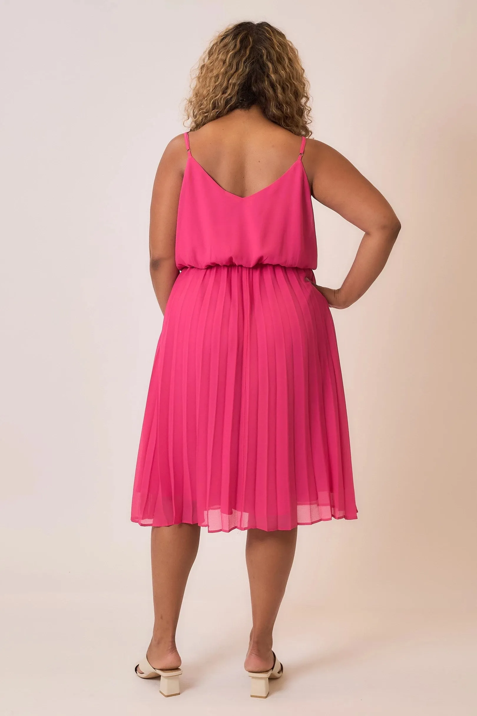 Chiffon Pleated Midi Dress