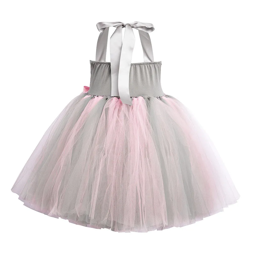 Childrenswear Girls Grey Rabbit Tutu Skirt Mesh Skirt Cosplay Costume Outfits Halloween Carnival Suit