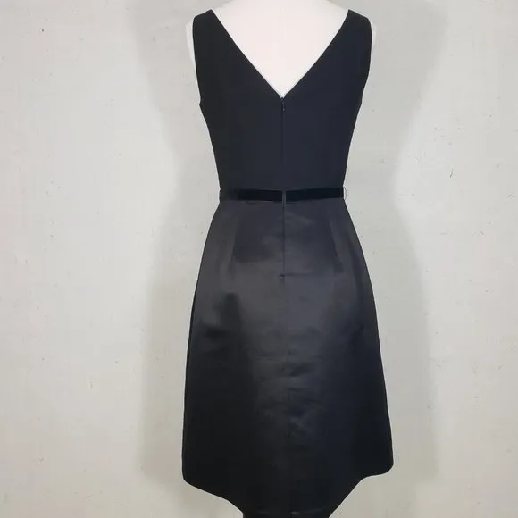 Classy Maggy London Belted Black Fitted Dinner Date Cocktail Dress, 4