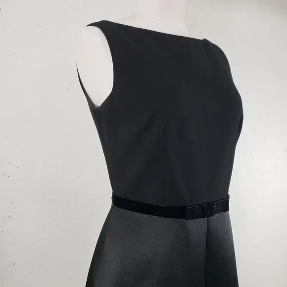 Classy Maggy London Belted Black Fitted Dinner Date Cocktail Dress, 4
